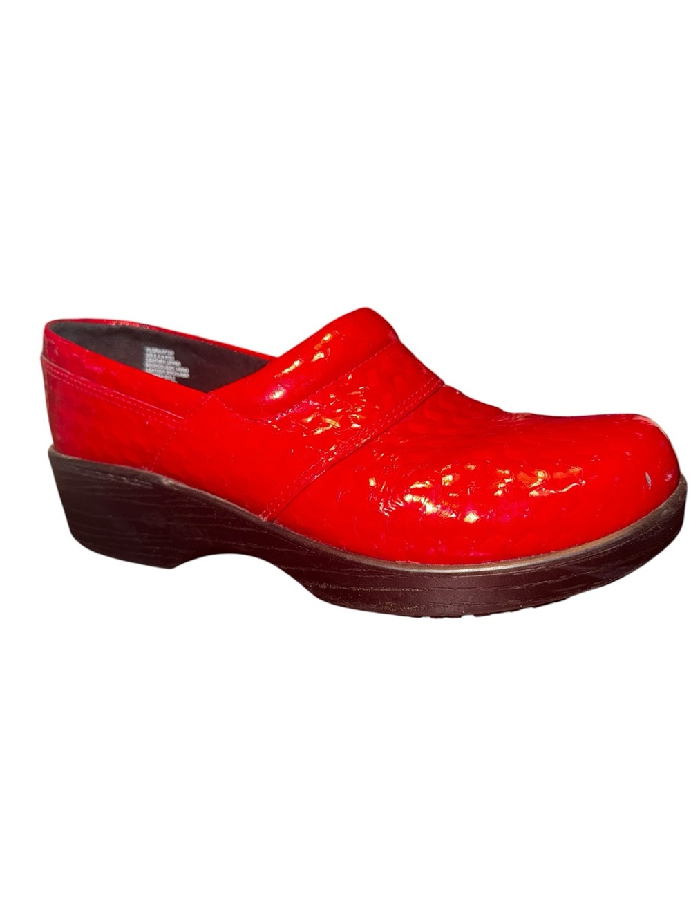 Abeo Flora Nursing Clog Red Size 8.5N Leather Non Skid